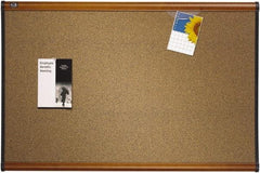 Quartet - 48" Wide x 36" High Open Cork Bulletin Board - Brown - USA Tool & Supply