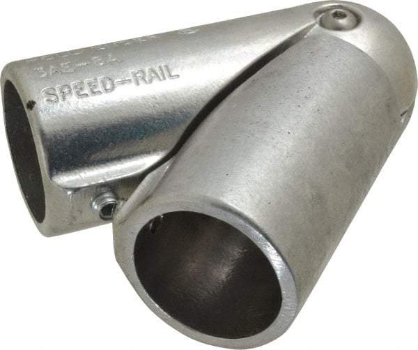 Hollaender - 1-1/2" Pipe, Adjustable Elbow Assembly, Aluminum Alloy Elbow Pipe Rail Fitting - Bright Finish - USA Tool & Supply