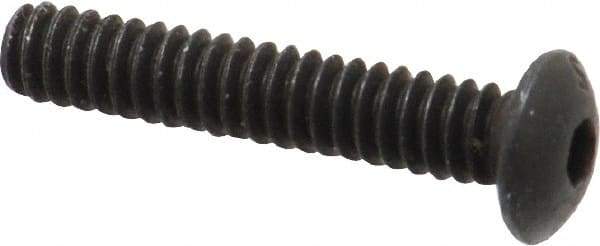 Value Collection - #6-32 UNC Hex Socket Drive, Button Screw - Alloy Steel, Black Oxide Finish, Fully Threaded, 3/4" Length Under Head - USA Tool & Supply
