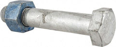 Value Collection - 1-1/8 - 7 Thread, 6-1/2" Length Under Head, Steel Hex Head Bolt - Hot Dipped Galvanized Coated, UNC Thread, ASTM A325 - USA Tool & Supply