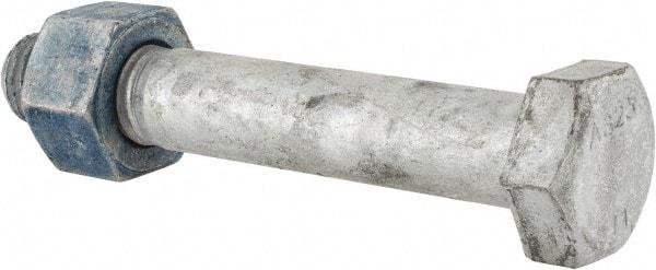 Value Collection - 1-1/8 - 7 Thread, 7" Length Under Head, Steel Hex Head Bolt - Hot Dipped Galvanized Coated, UNC Thread, ASTM A325 - USA Tool & Supply