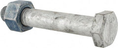 Value Collection - 1-1/8 - 7 Thread, 7" Length Under Head, Steel Hex Head Bolt - Hot Dipped Galvanized Coated, UNC Thread, ASTM A325 - USA Tool & Supply