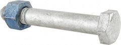 Value Collection - 1-1/8 - 7 Thread, 7-1/2" Length Under Head, Steel Hex Head Bolt - Hot Dipped Galvanized Coated, UNC Thread, ASTM A325 - USA Tool & Supply