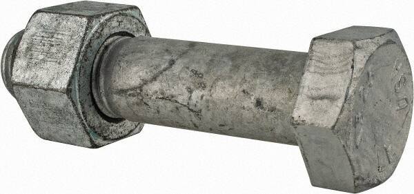 Value Collection - 1-1/4 - 7 Thread, 5-1/2" Length Under Head, Steel Hex Head Bolt - Hot Dipped Galvanized Coated, UNC Thread, ASTM A325 - USA Tool & Supply