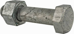 Value Collection - 1-1/4 - 7 Thread, 5-1/2" Length Under Head, Steel Hex Head Bolt - Hot Dipped Galvanized Coated, UNC Thread, ASTM A325 - USA Tool & Supply