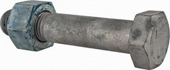 Value Collection - 1-1/4 - 7 Thread, 6-1/2" Length Under Head, Steel Hex Head Bolt - Hot Dipped Galvanized Coated, UNC Thread, ASTM A325 - USA Tool & Supply