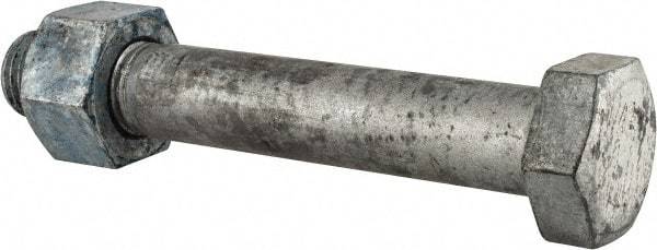 Value Collection - 1-1/4 - 7 Thread, 8" Length Under Head, Steel Hex Head Bolt - Hot Dipped Galvanized Coated, UNC Thread, ASTM A325 - USA Tool & Supply