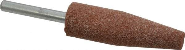 Norton - 3/4" Head Diam x 2-1/2" Thickness, A1, Cone End, Aluminum Oxide Mounted Point - Brown, Medium Grade, 60 Grit, 20,960 RPM - USA Tool & Supply
