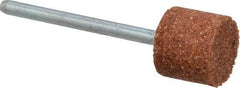 Norton - 1/2" Head Diam x 1/2" Thickness, W185, Cylinder End, Mounted Point - Medium Grade, 80 Grit, 42,750 RPM - USA Tool & Supply