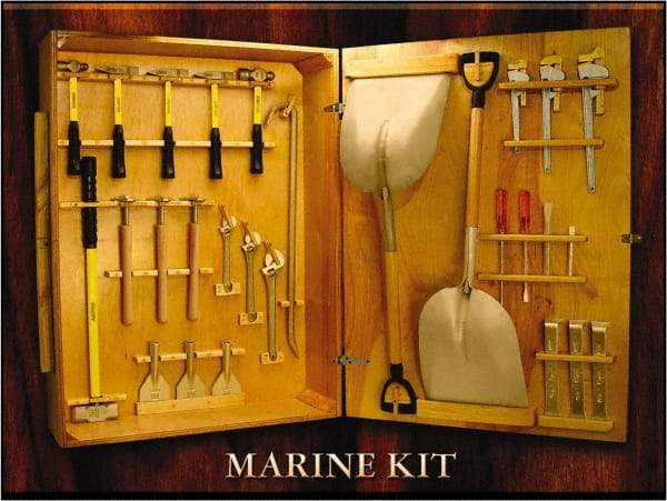 Ampco - 28 Piece Marine Tool Set - Comes in Wood Case - USA Tool & Supply