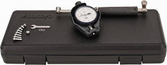 Mitutoyo - 9 Anvil, 0.7 to 1.4" Dial Bore Gage - 0.0001" Graduation, 4.1" Gage Depth, Accurate to 0.00008", Carbide Contact Point - USA Tool & Supply