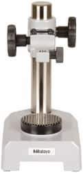 Mitutoyo - Hardened Steel, Rectangular Base, Stand - 205mm High, 168mm Base Length x 110mm Base Width x 45mm Base Height, Includes Holder - USA Tool & Supply