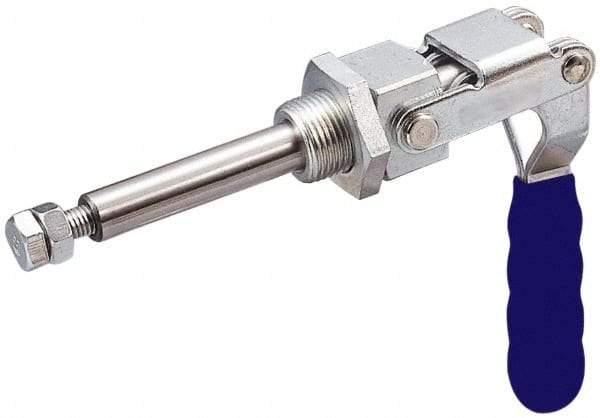 Gibraltar - 699.16 Lb Load Capacity, Mounting Plate Base, Stainless Steel, Standard Straight Line Action Clamp - 0.62" Plunger Diam, Straight Handle - USA Tool & Supply