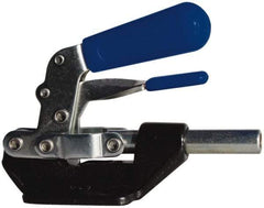 Gibraltar - 600 Lb Load Capacity, Flanged Base, Carbon Steel, Standard Straight Line Action Clamp - 4 Mounting Holes, 0.27" Mounting Hole Diam, 0.44" Plunger Diam, Straight Handle - USA Tool & Supply