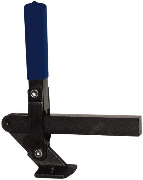 Gibraltar - 1,000 Lb Holding Capacity, Vertical Handle, Manual Hold Down Toggle Clamp - 177° Handle Movement, 180° Bar Opening, Solid Bar, Flanged Base, Electro-Plated Zinc, Carbon Steel - USA Tool & Supply