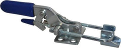 Gibraltar - 720 Lb Capacity, Horizontal, U Hook, Flanged Base, Carbon Steel Pull Action Latch Clamp - 1-3/4" Drawing Movement, 6.07" OAL, Threaded U Hook, Straight Handle - USA Tool & Supply
