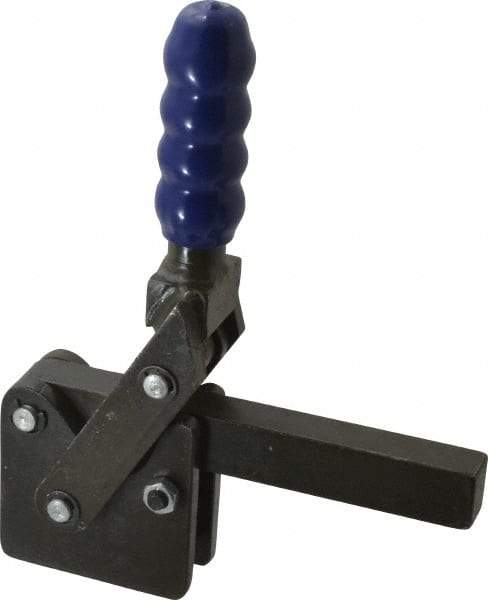 Gibraltar - 2,500 Lb Holding Capacity, Vertical Handle, Manual Hold Down Toggle Clamp - 129° Handle Movement, 199° Bar Opening, Solid Bar, Straight Base, Electro-Plated Zinc, Carbon Steel - USA Tool & Supply