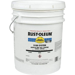 Rust-Oleum - 5 Gal White Flat Finish Industrial Enamel Paint - 210 to 260 Sq Ft per Gal, Interior/Exterior - USA Tool & Supply