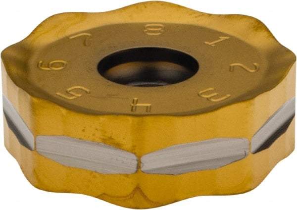 Seco - ONMU090520 M13 Grade F40M Carbide Milling Insert - TiAlN/TiN Finish, 0.228" Thick, 0.866" Inscribed Circle - USA Tool & Supply
