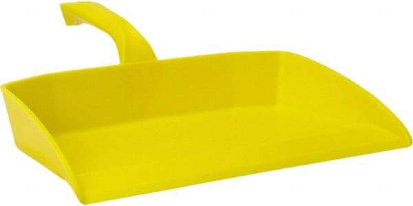 Vikan - 12-1/2" Wide Handheld Dustpan - Plastic Body, 4-1/2" Handle, Yellow - USA Tool & Supply