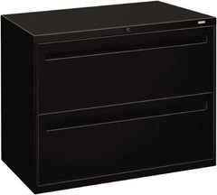 Hon - 36" Wide x 28-3/8" High x 19-1/4" Deep, 2 Drawer Lateral File - Steel, Black - USA Tool & Supply