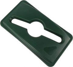 Rubbermaid - Rectangle Lid for Use with Rectangular Recycle Containers - Green, For Slim Jim Trash Cans - USA Tool & Supply