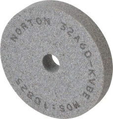 Norton - 60 Grit Aluminum Oxide Type 1 Internal Grinding Wheel - 3" Diam x 1/2" Hole x 1/2" Thick, 10,825 Max RPM, Type 1 Medium Grade, K Hardness, Vitrified Bond, One-Side Recess - USA Tool & Supply