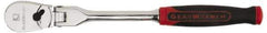 GearWrench - 1/4" Drive Pear Head Ratchet - Chrome Finish, 10-1/2" OAL, 72 Gear Teeth, Cushion Grip Handle, Flex Head - USA Tool & Supply