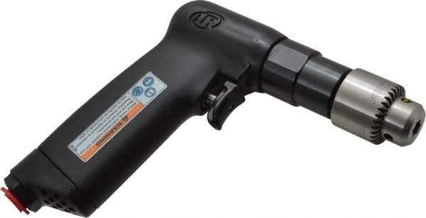 Ingersoll-Rand - 1/4" Keyed Chuck - Pistol Grip Handle, 2,800 RPM, 11 CFM, 0.25 hp, 90 psi - USA Tool & Supply