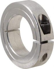 Climax Metal Products - 1-3/8" Bore, Aluminum, One Piece Clamping Shaft Collar - 2-1/4" Outside Diam, 9/16" Wide - USA Tool & Supply