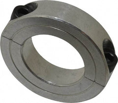 Climax Metal Products - 1-3/16" Bore, Aluminum, Two Piece Two Piece Split Shaft Collar - 2-1/16" Outside Diam, 1/2" Wide - USA Tool & Supply