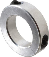 Climax Metal Products - 1-11/16" Bore, Aluminum, Two Piece Two Piece Split Shaft Collar - 2-3/4" Outside Diam, 11/16" Wide - USA Tool & Supply