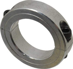 Climax Metal Products - 1-7/8" Bore, Aluminum, Two Piece Two Piece Split Shaft Collar - 2-7/8" Outside Diam, 11/16" Wide - USA Tool & Supply