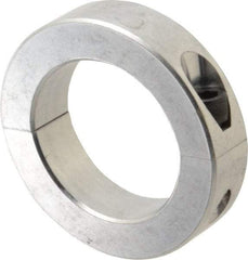 Climax Metal Products - 2-1/2" Bore, Aluminum, Two Piece Two Piece Split Shaft Collar - 3-3/4" Outside Diam, 7/8" Wide - USA Tool & Supply