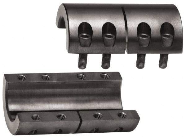 Climax Metal Products - 1-1/4" Inside x 2-1/16" Outside Diam, Two Piece Rigid Coupling without Keyway - 3-1/4" Long - USA Tool & Supply