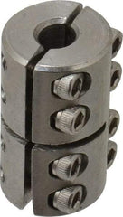 Climax Metal Products - 1/4" Inside x 5/8" Outside Diam, Two Piece Rigid Coupling without Keyway - 1" Long - USA Tool & Supply