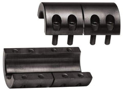 Climax Metal Products - 3/8" Inside x 7/8" Outside Diam, Two Piece Rigid Coupling with Keyway - 1-3/8" Long x 3/32" Keyway Width x 3/64" Keyway Depth - USA Tool & Supply