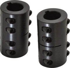 Climax Metal Products - 1" Inside x 1-3/4" Outside Diam, Two Piece Rigid Coupling with Keyway - 3" Long x 1/4" Keyway Width x 1/8" Keyway Depth - USA Tool & Supply