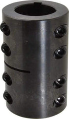 Climax Metal Products - 1-1/4" Inside x 2-1/16" Outside Diam, Two Piece Rigid Coupling with Keyway - 3-1/4" Long x 1/4" Keyway Width x 1/8" Keyway Depth - USA Tool & Supply