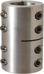 Climax Metal Products - 1-1/4" Inside x 2-1/16" Outside Diam, Two Piece Rigid Coupling with Keyway - 3-1/4" Long x 1/4" Keyway Width x 1/8" Keyway Depth - USA Tool & Supply