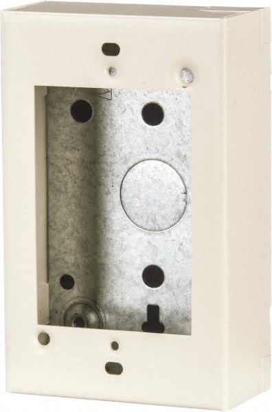 Wiremold - 1 Gang, (4) 1/2" Knockouts, Steel Rectangle Device Box - 4-5/8" Overall Height x 2-13/16" Overall Width x 1-3/8" Overall Depth - USA Tool & Supply