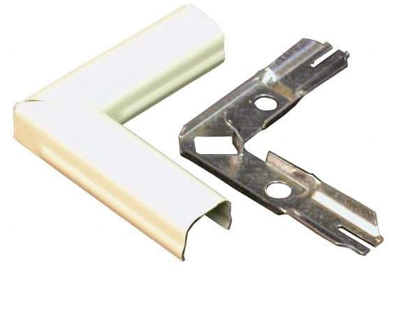 Wiremold - 3/4 Inch Long x 2 Inch Wide x 17/32 Inch High, Raceway Elbow End - 90°, Ivory, For Use with Wiremold 500 Series Raceways - USA Tool & Supply