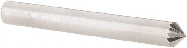 M.A. Ford - 1/4" Cut Diam, 1/4" Shank Diam, Cone Head Single Cut Burr - Carbide, Point End, 1/8" LOC, 2" OAL - USA Tool & Supply
