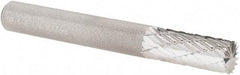 M.A. Ford - 1/4" Cut Diam, 1/4" Shank Diam, Cylinder with End Cut Head Double Cut Burr - Carbide, End Cut End, 5/8" LOC, 2" OAL - USA Tool & Supply