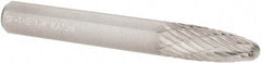 M.A. Ford - 1/4" Cut Diam, 1/4" Shank Diam, Tree with Radius Head Double Cut Burr - Carbide, Radius End, 5/8" LOC, 2" OAL - USA Tool & Supply
