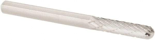 M.A. Ford - 1/8" Cut Diam, 1/8" Shank Diam, Cylinder with Radius Head Double Cut Burr - Carbide, Radius End, 9/16" LOC, 1-1/2" OAL - USA Tool & Supply