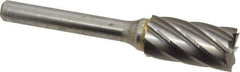 M.A. Ford - 1/2" Cut Diam, 1/4" Shank Diam, Cylinder with End Cut Head Single Cut Burr - Carbide, End Cut End, 1" LOC, 3" OAL - USA Tool & Supply