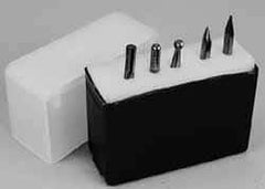 M.A. Ford - 5 Piece, 1/4" Shank Burr Set - Tungsten Carbide, Multiple Head Shape - USA Tool & Supply