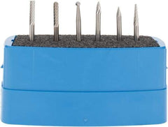 M.A. Ford - 6 Piece, 1/8" Shank Burr Set - Tungsten Carbide, Multiple Head Shape - USA Tool & Supply