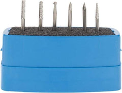 M.A. Ford - 6 Piece, 1/8" Shank Burr Set - Tungsten Carbide, Multiple Head Shape - USA Tool & Supply